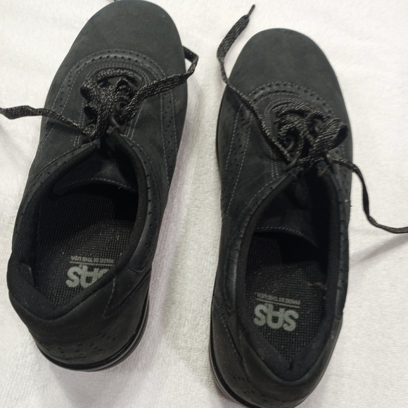 SAS Tie Up Black Suede Shoes] Womens Size 8M - Picture 6 of 6